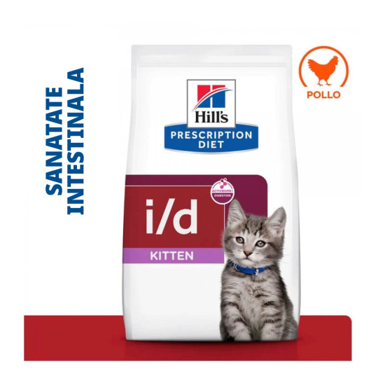 Hills PD Feline i/d Kitten cu pui, hrana digestiva pisoi, 400 g